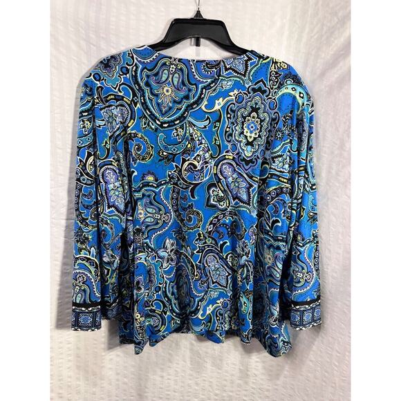 Joan Rivers Blue Open Front Jacket Top 2X Old Money Mature - Picture 5 of 6